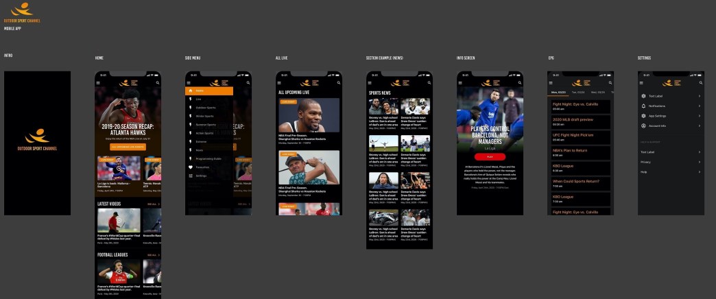 Outdoor Sport Channel® APP design2